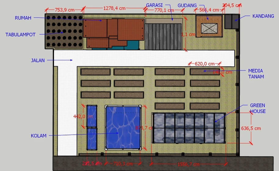 Desain 3d landscape villa dengan 